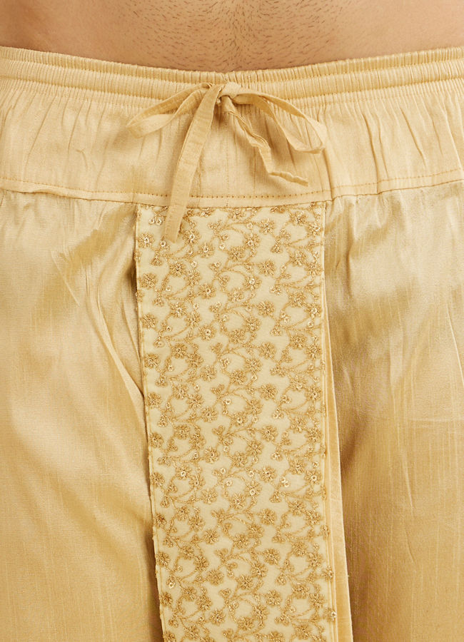 Manyavar Men Fawn Artistic Elegance Dhoti