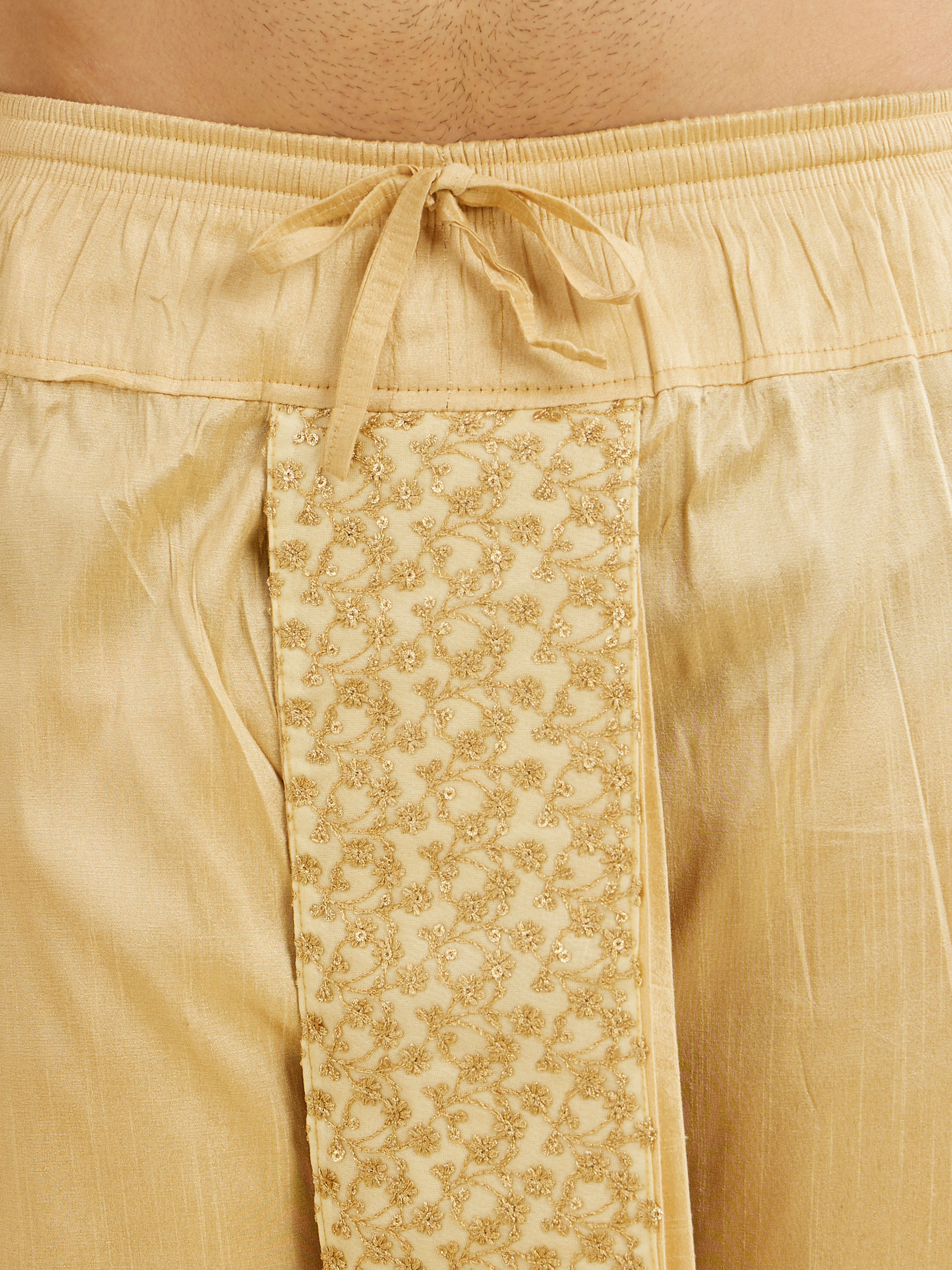 Manyavar Men Fawn Artistic Elegance Dhoti