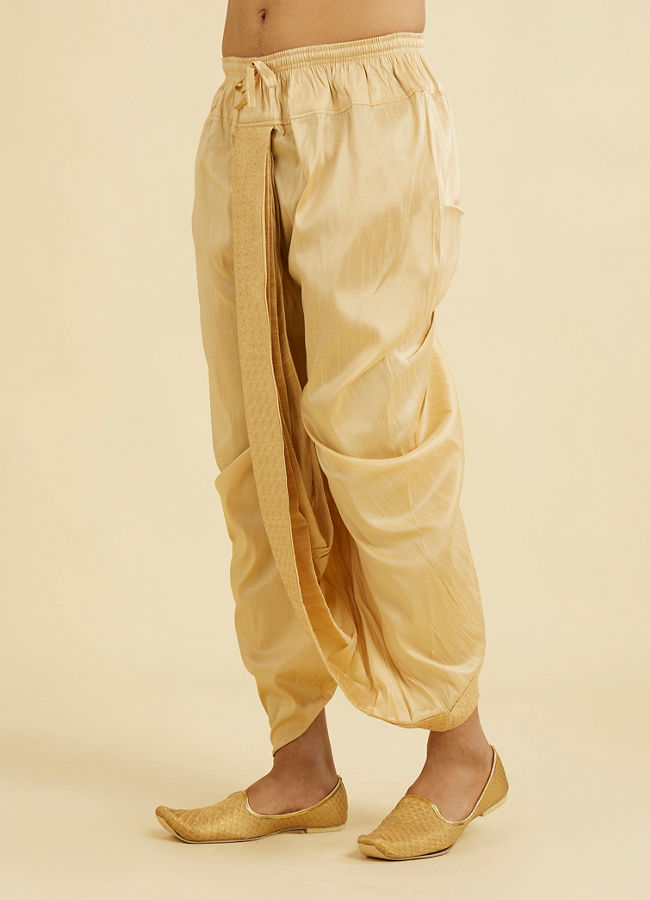 Manyavar Men Fawn Festivity Dhoti image number 2