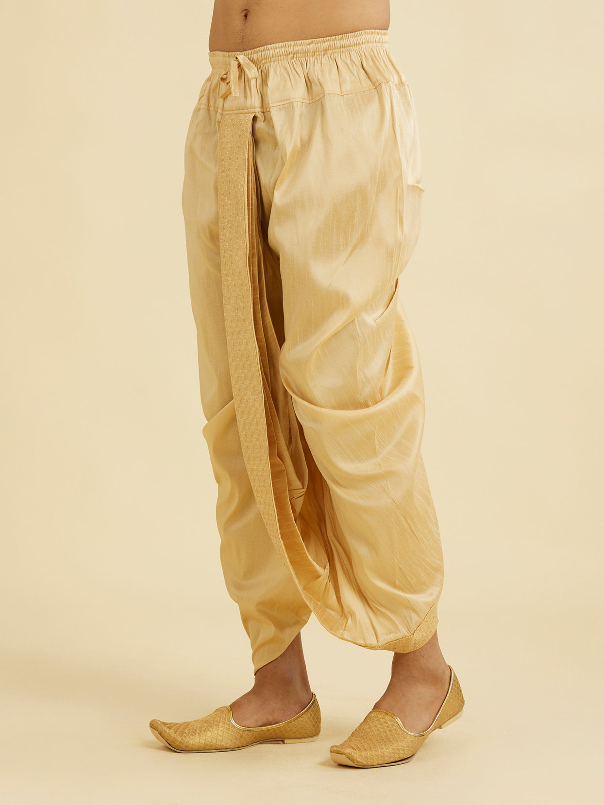 Manyavar Men Fawn Festivity Dhoti image number 2