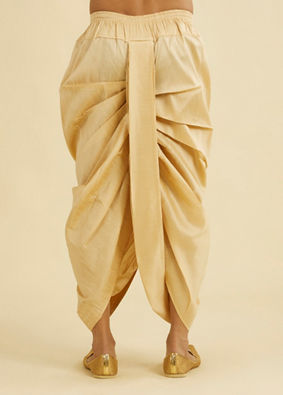 Manyavar Men Fawn Festivity Dhoti image number 3