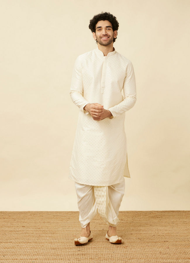 Manyavar Men Pristine White Royal Dhoti