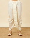 alt message - Manyavar Men Pristine White Royal Dhoti image number 0