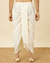 alt message - Manyavar Men Pristine White Royal Dhoti image number 3