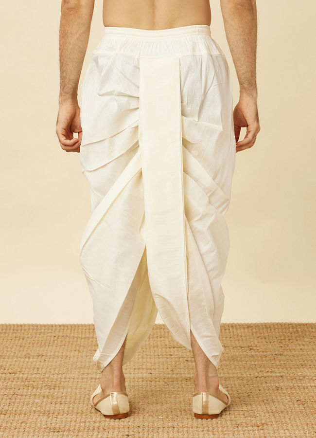 Manyavar Men Pristine White Royal Dhoti