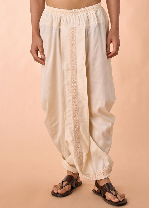 Manyavar Men Regal Cream Ensemble Dhoti