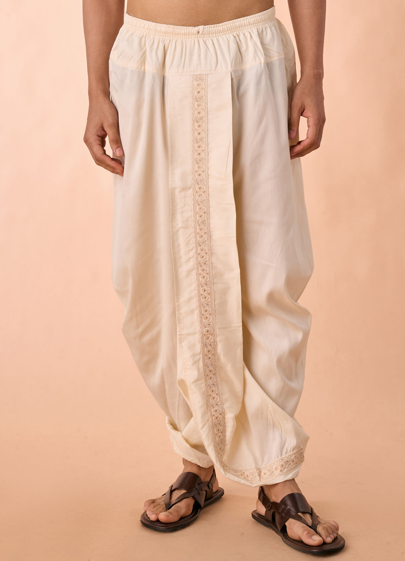 Manyavar Men Regal Cream Ensemble Dhoti