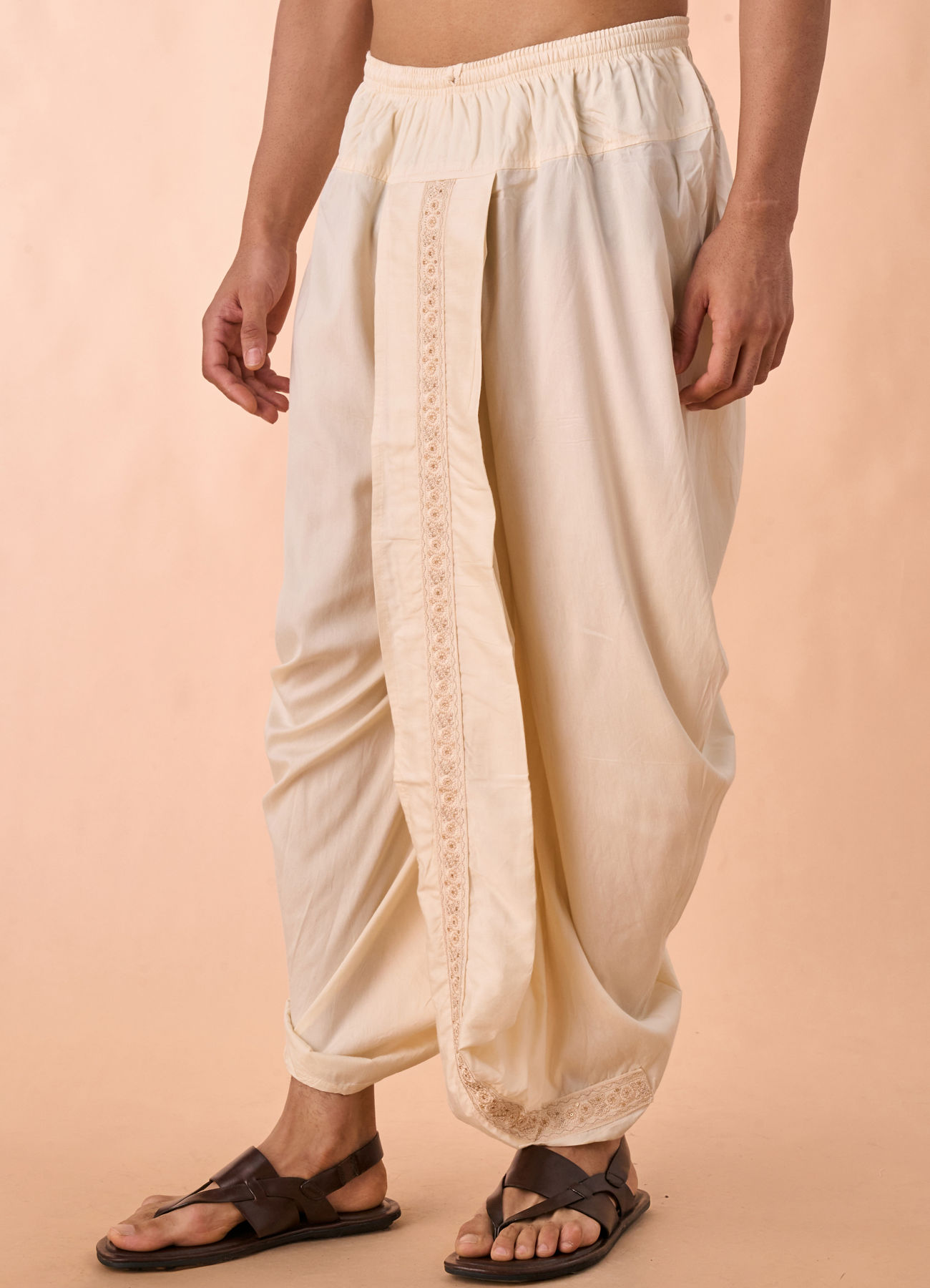 Manyavar Men Regal Cream Ensemble Dhoti
