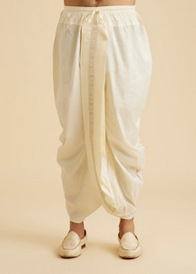 Manyavar Men Creamy Elegance Dhoti