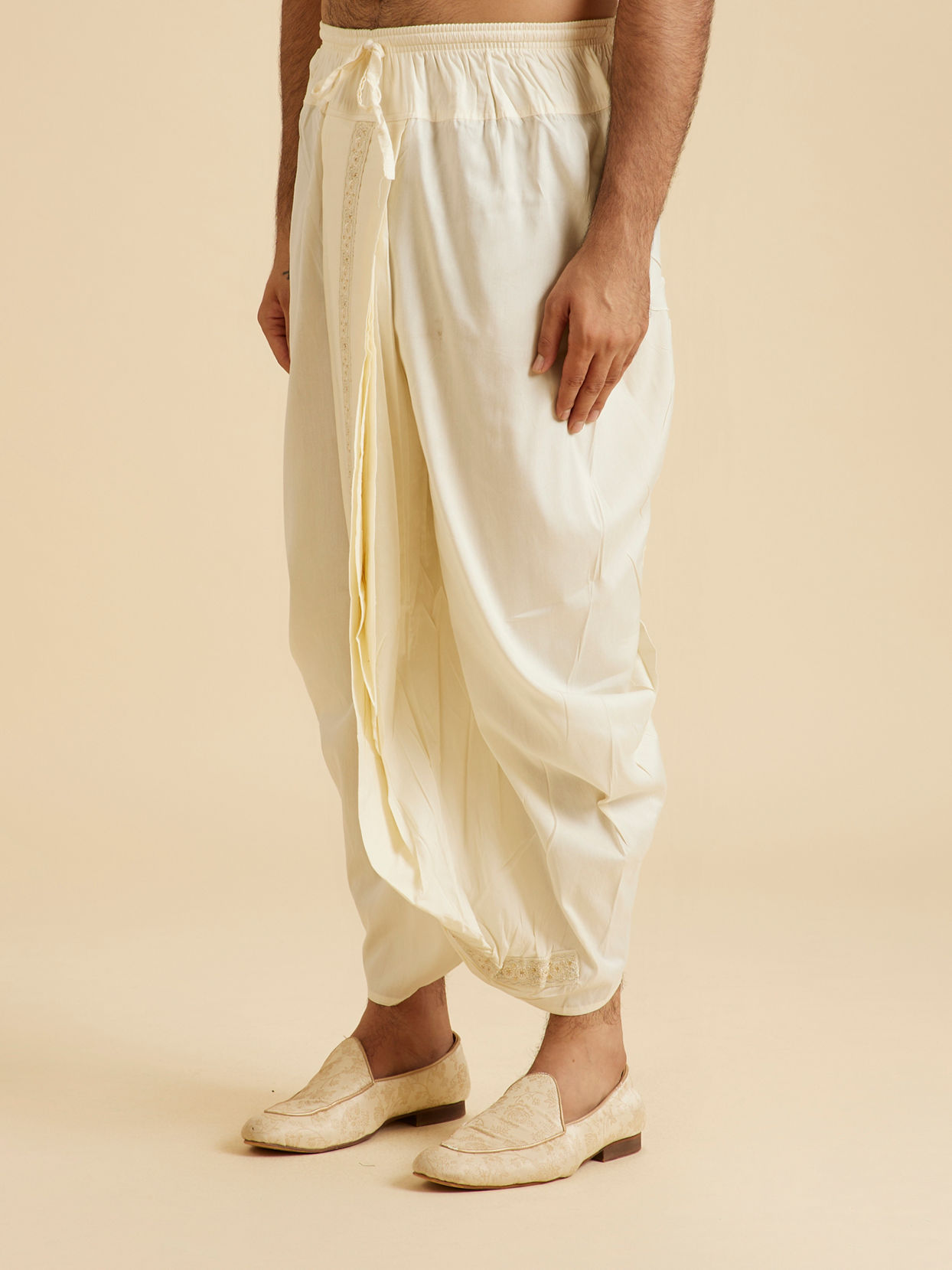 Manyavar Men Creamy Elegance Dhoti