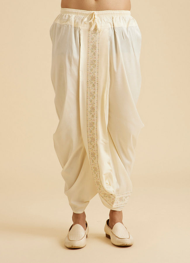 Manyavar Men Cream Elegance Dhoti