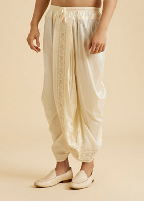 Manyavar Men Cream Elegance Dhoti