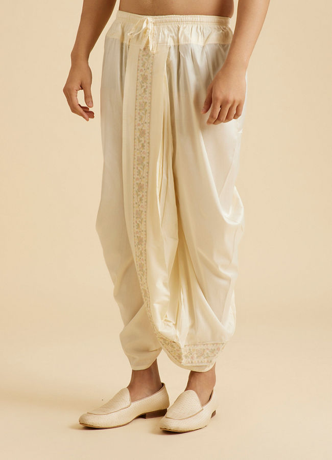Manyavar Men Cream Elegance Dhoti