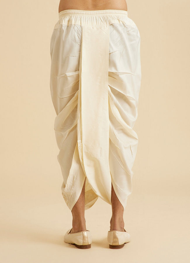 Manyavar Men Cream Elegance Dhoti