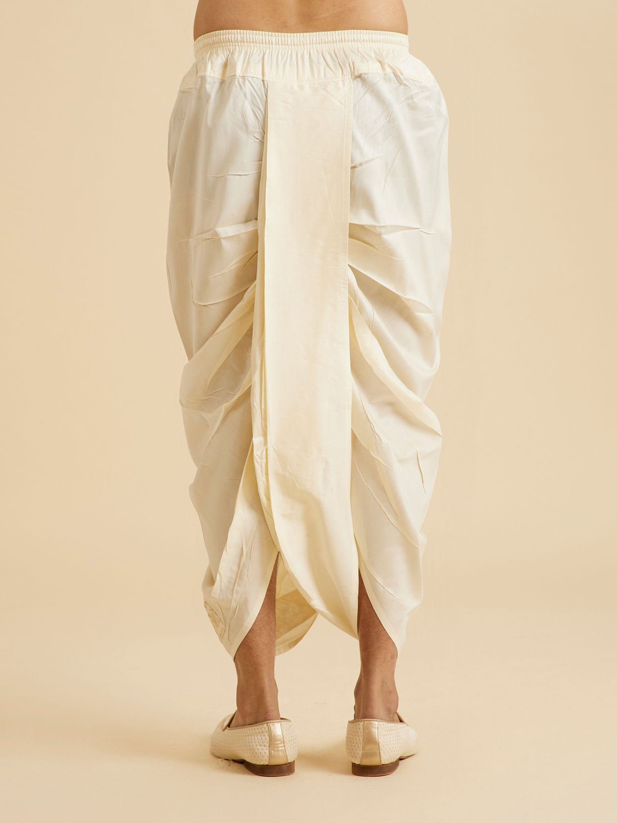 Manyavar Men Cream Elegance Dhoti