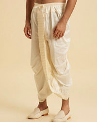 Manyavar Men Cream Elegance Dhoti