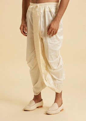 Manyavar Men Cream Elegance Dhoti