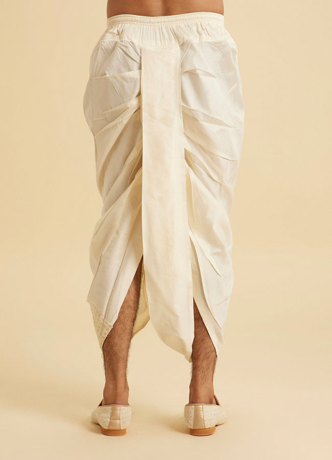 Manyavar Men Cream Elegance Dhoti