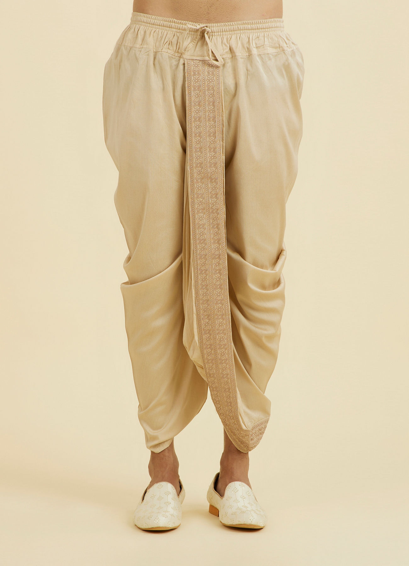 Manyavar Men Beige Ethereal Dhoti