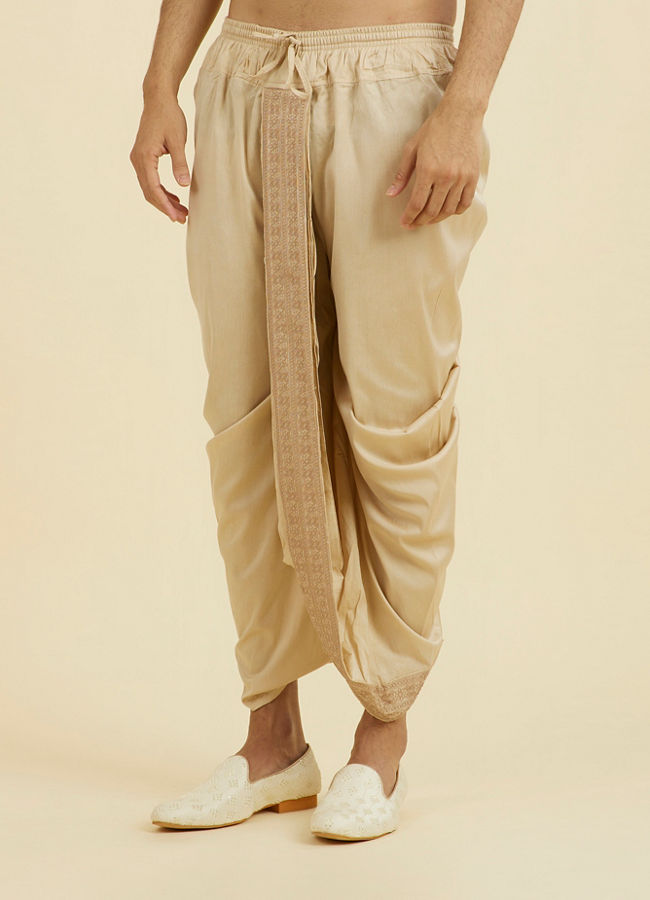 Manyavar Men Beige Ethereal Dhoti
