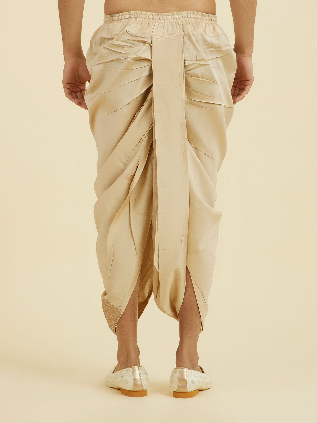 Manyavar Men Beige Ethereal Dhoti
