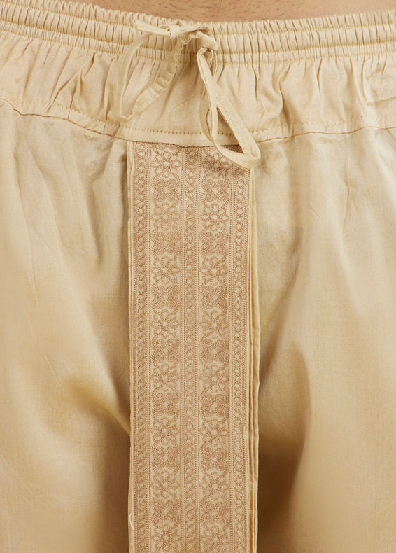 Manyavar Men Beige Ethereal Dhoti