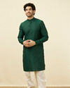 Manyavar Men Pearled Ivory White Embroidered Dhoti