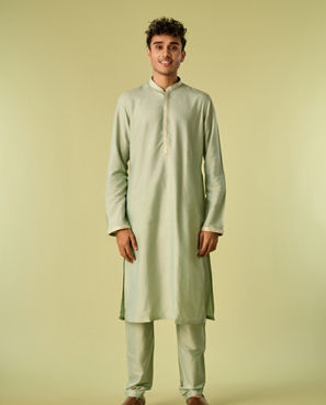 Diwas Men Light Mid Green Elegance Kurta Jacket Set
