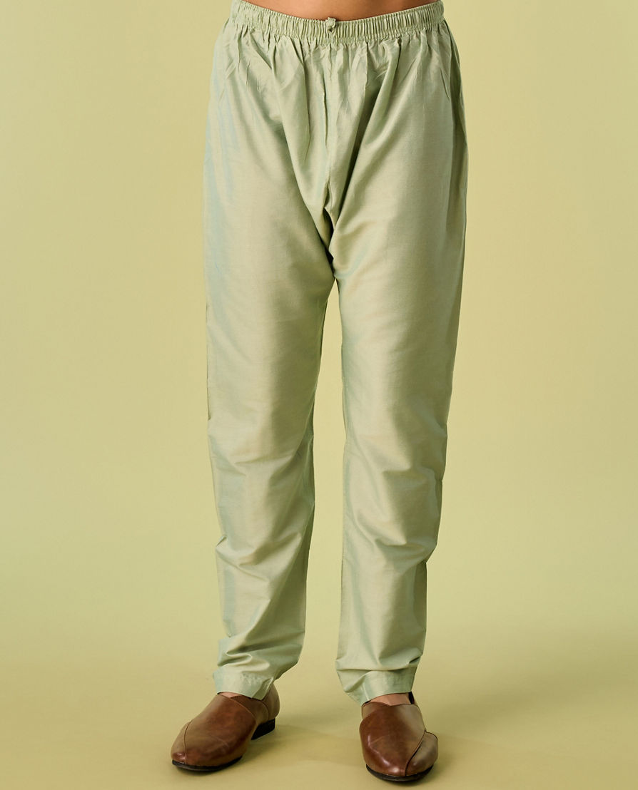 Diwas Men Light Mid Green Elegance Kurta Jacket Set