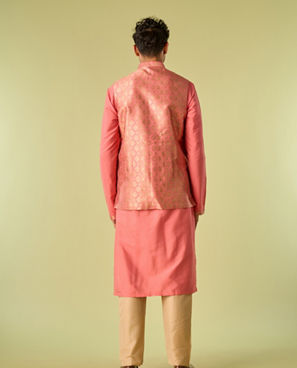 Diwas Men Coral Festival Flourish Kurta Jacket Set
