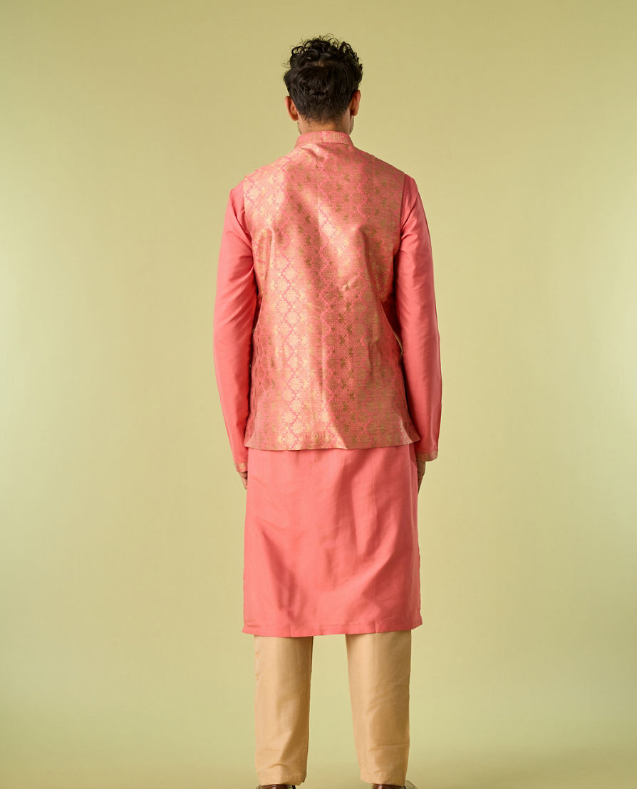 Diwas Men Coral Festival Flourish Kurta Jacket Set