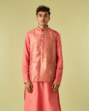 Diwas Men Coral Festival Flourish Kurta Jacket Set