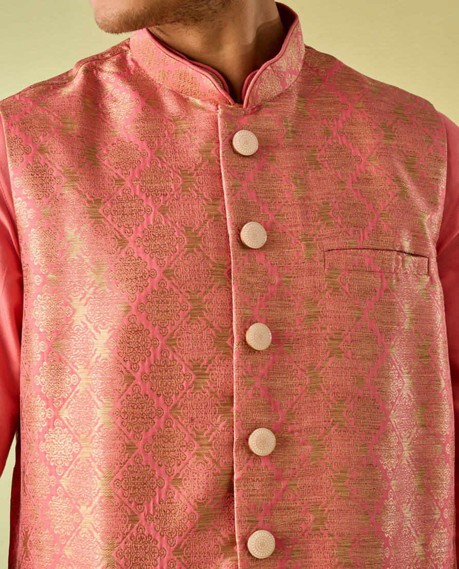 Diwas Men Coral Festival Flourish Kurta Jacket Set