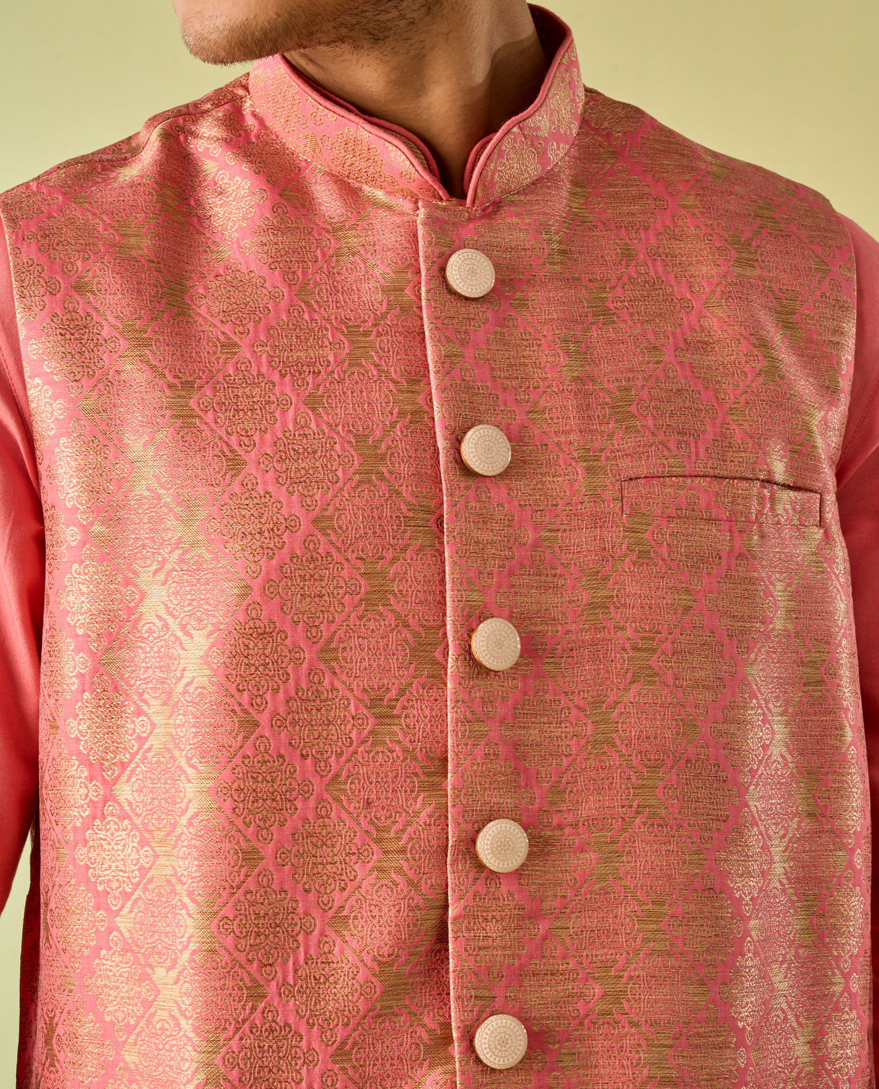 Diwas Men Coral Festival Flourish Kurta Jacket Set
