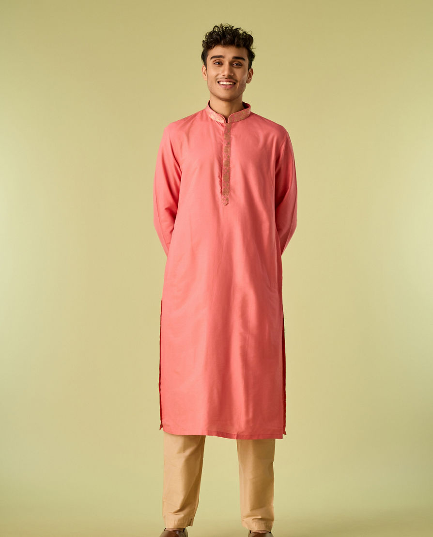 Diwas Men Coral Festival Flourish Kurta Jacket Set