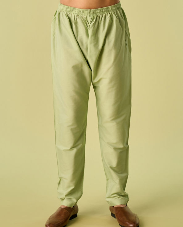 Diwas Men Gleaming Green Kurta Jacket Set