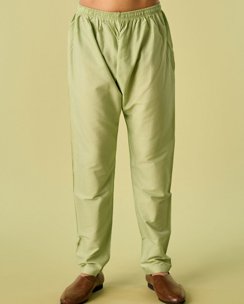 Diwas Men Gleaming Green Kurta Jacket Set