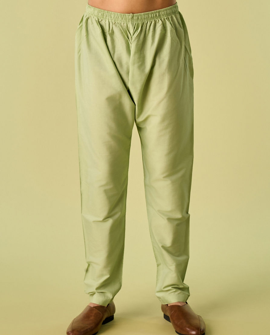 Diwas Men Gleaming Green Kurta Jacket Set