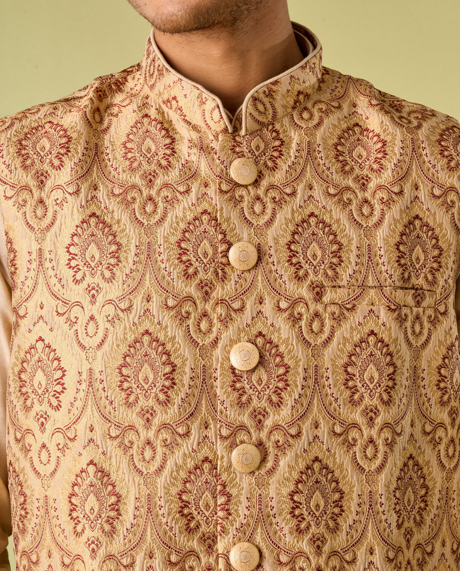 Diwas Men Impressive Beige Kurta Jacket Set