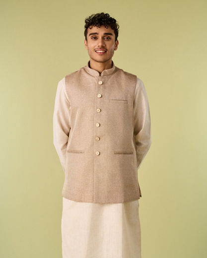 Diwas Men Beige Elegance Kurta Jacket Set