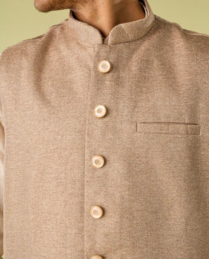 Diwas Men Beige Elegance Kurta Jacket Set