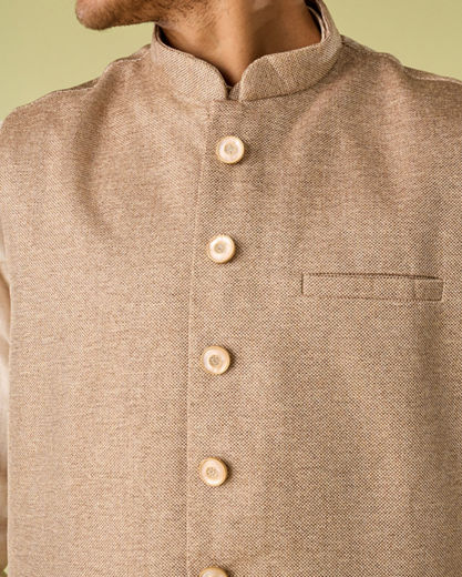 Diwas Men Beige Elegance Kurta Jacket Set