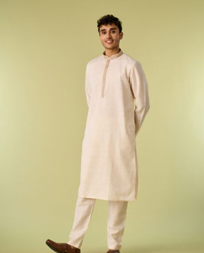 Diwas Men Beige Elegance Kurta Jacket Set