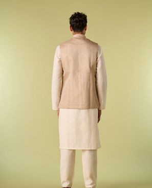 Diwas Men Beige Elegance Kurta Jacket Set
