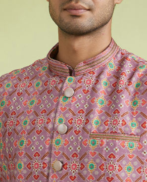 Diwas Men Elegant Lilac Kurta Jacket Set