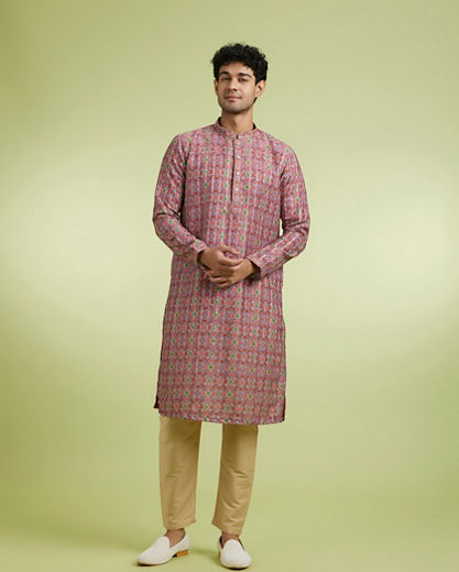 Diwas Men Elegant Lilac Kurta Jacket Set