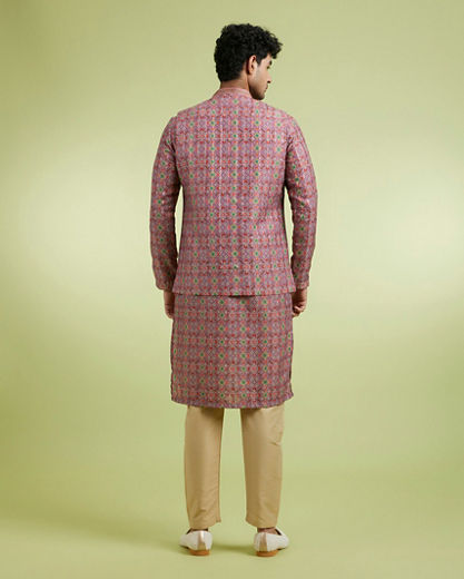 Diwas Men Elegant Lilac Kurta Jacket Set