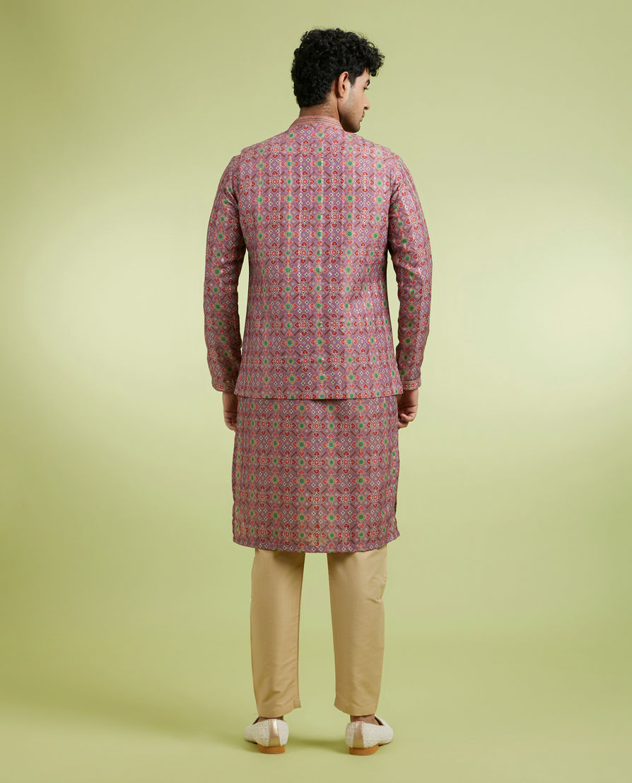 Diwas Men Elegant Lilac Kurta Jacket Set