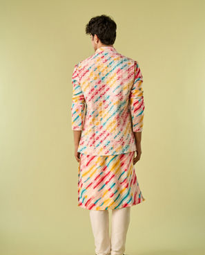 Diwas Men Enthralling Rani Yellow Kurta Jacket Set