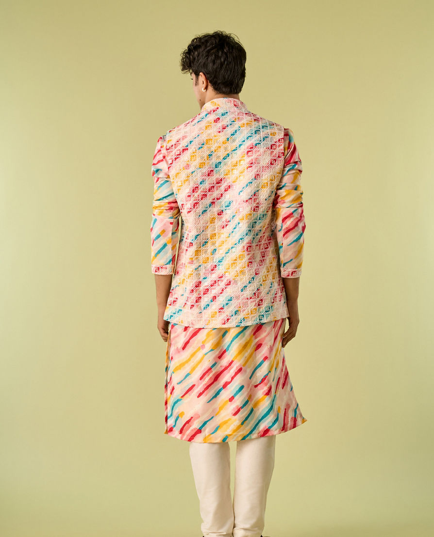 Diwas Men Enthralling Rani Yellow Kurta Jacket Set